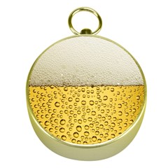 Texture Pattern Macro Glass Of Beer Foam White Yellow Art Gold Compasses by Semog4