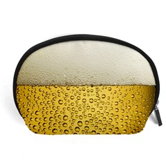 Texture Pattern Macro Glass Of Beer Foam White Yellow Art Accessory Pouch (large) by Semog4