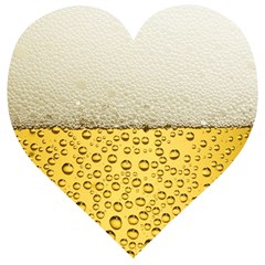 Texture Pattern Macro Glass Of Beer Foam White Yellow Art Wooden Puzzle Heart by Semog4