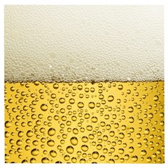 Texture Pattern Macro Glass Of Beer Foam White Yellow Art Wooden Puzzle Square by Semog4