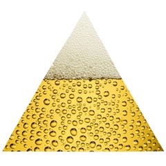 Texture Pattern Macro Glass Of Beer Foam White Yellow Art Wooden Puzzle Triangle by Semog4