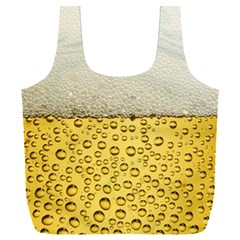 Texture Pattern Macro Glass Of Beer Foam White Yellow Art Full Print Recycle Bag (xxxl) by Semog4