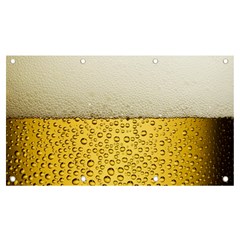 Texture Pattern Macro Glass Of Beer Foam White Yellow Art Banner And Sign 7  X 4  by Semog4