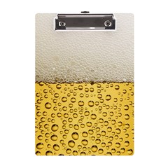 Texture Pattern Macro Glass Of Beer Foam White Yellow Art A5 Acrylic Clipboard by Semog4