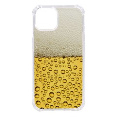 Texture Pattern Macro Glass Of Beer Foam White Yellow Art Iphone 14 Tpu Uv Print Case by Semog4