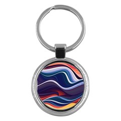 Wave Of Abstract Colors Key Chain (round) by Semog4