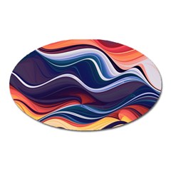 Wave Of Abstract Colors Oval Magnet by Semog4