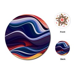 Wave Of Abstract Colors Playing Cards Single Design (round)