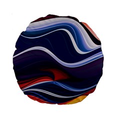 Wave Of Abstract Colors Standard 15  Premium Round Cushions by Semog4