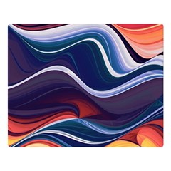 Wave Of Abstract Colors Two Sides Premium Plush Fleece Blanket (large) by Semog4