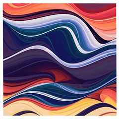 Wave Of Abstract Colors Wooden Puzzle Square by Semog4