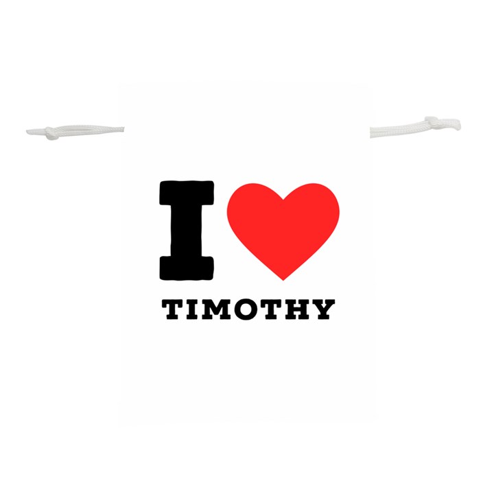 I love timothy Lightweight Drawstring Pouch (M)