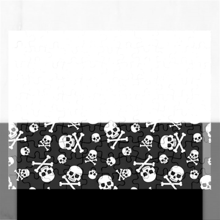 Skull-crossbones-seamless-pattern-holiday-halloween-wallpaper-wrapping-packing-backdrop Rectangular Jigsaw Puzzl