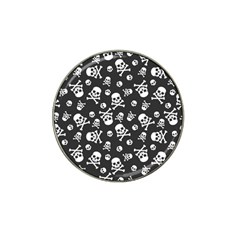 Skull-crossbones-seamless-pattern-holiday-halloween-wallpaper-wrapping-packing-backdrop Hat Clip Ball Marker by Ravend