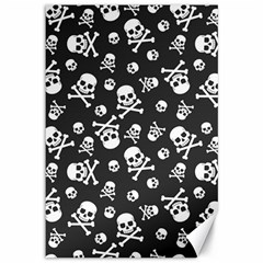 Skull-crossbones-seamless-pattern-holiday-halloween-wallpaper-wrapping-packing-backdrop Canvas 12  X 18  by Ravend