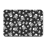 Skull-crossbones-seamless-pattern-holiday-halloween-wallpaper-wrapping-packing-backdrop Small Doormat 24 x16  Door Mat