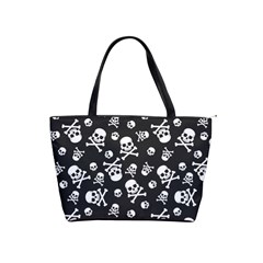 Skull-crossbones-seamless-pattern-holiday-halloween-wallpaper-wrapping-packing-backdrop Classic Shoulder Handbag by Ravend