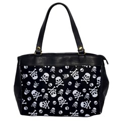 Skull-crossbones-seamless-pattern-holiday-halloween-wallpaper-wrapping-packing-backdrop Oversize Office Handbag by Ravend