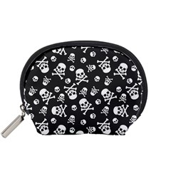 Skull-crossbones-seamless-pattern-holiday-halloween-wallpaper-wrapping-packing-backdrop Accessory Pouch (small) by Ravend