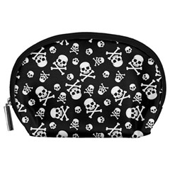 Skull-crossbones-seamless-pattern-holiday-halloween-wallpaper-wrapping-packing-backdrop Accessory Pouch (large) by Ravend