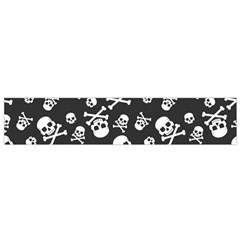 Skull-crossbones-seamless-pattern-holiday-halloween-wallpaper-wrapping-packing-backdrop Small Premium Plush Fleece Scarf by Ravend