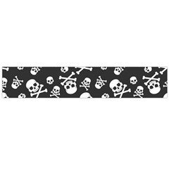 Skull-crossbones-seamless-pattern-holiday-halloween-wallpaper-wrapping-packing-backdrop Large Premium Plush Fleece Scarf  by Ravend