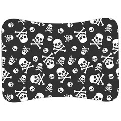 Skull-crossbones-seamless-pattern-holiday-halloween-wallpaper-wrapping-packing-backdrop Velour Seat Head Rest Cushion by Ravend