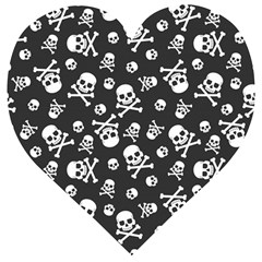 Skull-crossbones-seamless-pattern-holiday-halloween-wallpaper-wrapping-packing-backdrop Wooden Puzzle Heart by Ravend