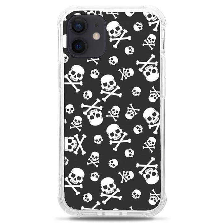 Skull-crossbones-seamless-pattern-holiday-halloween-wallpaper-wrapping-packing-backdrop iPhone 12 mini TPU UV Print Case	