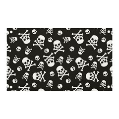 Skull-crossbones-seamless-pattern-holiday-halloween-wallpaper-wrapping-packing-backdrop Banner And Sign 5  X 3  by Ravend