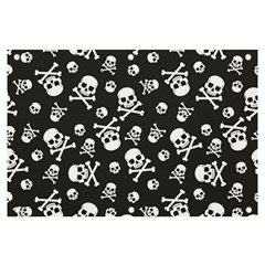 Skull-crossbones-seamless-pattern-holiday-halloween-wallpaper-wrapping-packing-backdrop Banner And Sign 6  X 4  by Ravend