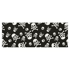 Skull-crossbones-seamless-pattern-holiday-halloween-wallpaper-wrapping-packing-backdrop Banner And Sign 8  X 3  by Ravend