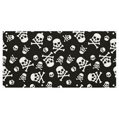 Skull-crossbones-seamless-pattern-holiday-halloween-wallpaper-wrapping-packing-backdrop Banner And Sign 8  X 4  by Ravend