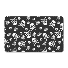 Skull-crossbones-seamless-pattern-holiday-halloween-wallpaper-wrapping-packing-backdrop Magnet (rectangular) by Ravend