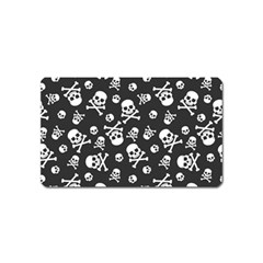 Skull-crossbones-seamless-pattern-holiday-halloween-wallpaper-wrapping-packing-backdrop Magnet (name Card) by Ravend