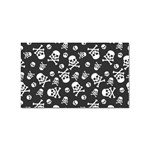 Skull-crossbones-seamless-pattern-holiday-halloween-wallpaper-wrapping-packing-backdrop Sticker Rectangular (10 pack) Front