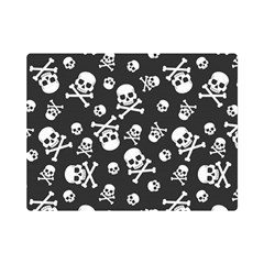 Skull-crossbones-seamless-pattern-holiday-halloween-wallpaper-wrapping-packing-backdrop Premium Plush Fleece Blanket (mini) by Ravend