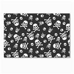 Skull-crossbones-seamless-pattern-holiday-halloween-wallpaper-wrapping-packing-backdrop Postcard 4 x 6  (Pkg of 10) Front