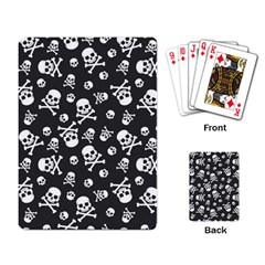 Skull-crossbones-seamless-pattern-holiday-halloween-wallpaper-wrapping-packing-backdrop Playing Cards Single Design (rectangle) by Ravend