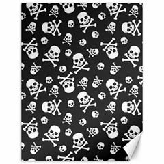 Skull-crossbones-seamless-pattern-holiday-halloween-wallpaper-wrapping-packing-backdrop Canvas 12  X 16  by Ravend