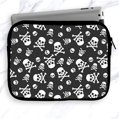 Skull-crossbones-seamless-pattern-holiday-halloween-wallpaper-wrapping-packing-backdrop Apple Ipad 2/3/4 Zipper Cases by Ravend