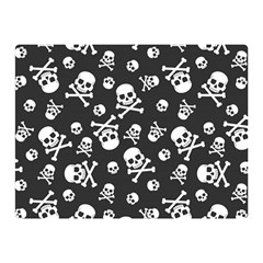 Skull-crossbones-seamless-pattern-holiday-halloween-wallpaper-wrapping-packing-backdrop Two Sides Premium Plush Fleece Blanket (mini) by Ravend