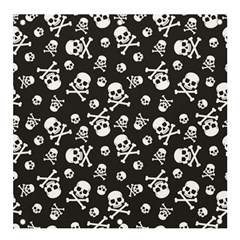 Skull-crossbones-seamless-pattern-holiday-halloween-wallpaper-wrapping-packing-backdrop Banner And Sign 4  X 4  by Ravend