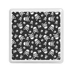 Skull Crossbones Seamless Pattern Holiday-halloween-wallpaper Wrapping Packing Backdrop Memory Card Reader (square) by Ravend