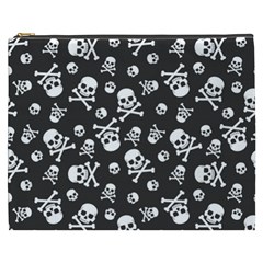 Skull Crossbones Seamless Pattern Holiday-halloween-wallpaper Wrapping Packing Backdrop Cosmetic Bag (xxxl) by Ravend