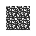 Skull Crossbones Seamless Pattern Holiday-halloween-wallpaper Wrapping Packing Backdrop Satin Bandana Scarf 22  x 22  Front