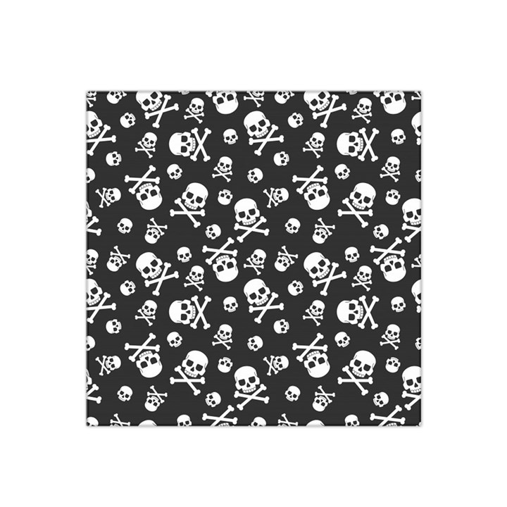 Skull Crossbones Seamless Pattern Holiday-halloween-wallpaper Wrapping Packing Backdrop Satin Bandana Scarf 22  x 22 