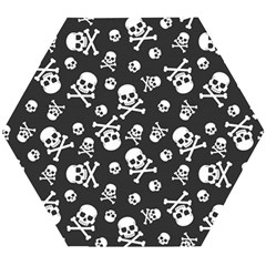 Skull Crossbones Seamless Pattern Holiday-halloween-wallpaper Wrapping Packing Backdrop Wooden Puzzle Hexagon