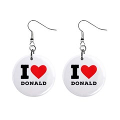 I Love Donald Mini Button Earrings by ilovewhateva