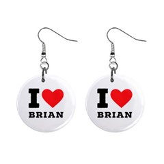 I Love Brian Mini Button Earrings by ilovewhateva